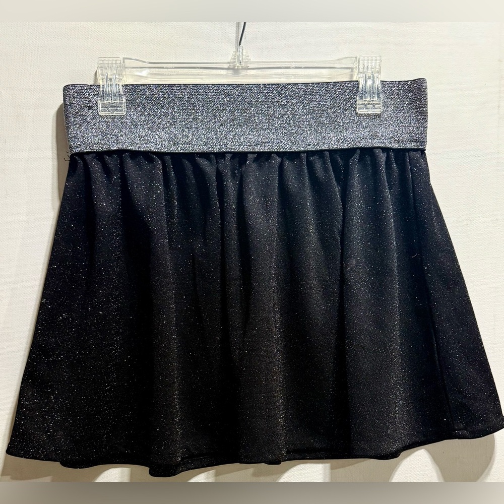 Valia Black and Gray Smocked Skater Mini Skirt
